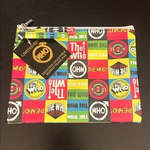 Limited Edition The WHO Black rainbow colored Make Up Travel Pouch